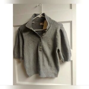 Gray collared sweater top